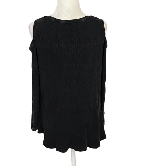 Soft surroundings cold shoulder waffle knit blouse - Picture 4 of 5
